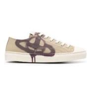 Beige Canvas Sneakers met Orb Logo Vivienne Westwood , Beige , Dames