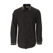 Barok Kraag Manchet Shirt Versace Jeans Couture , Black , Heren