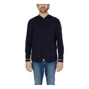 Blauwe Effen Lange Mouw Blazer Armani Exchange , Blue , Heren