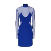 Kobaltblauwe Mesh Panel Minijurk Tom Ford , Blue , Dames