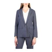 Geknoopt Katoen Linnen Dames Blazer Armani Jeans , Blue , Dames