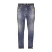 Blauwe Distressed Slim-Fit Katoenen Jeans Dolce & Gabbana , Blue , Her...