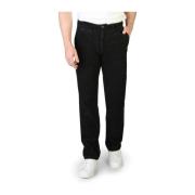 Gestreepte katoenen broek met knoopsluiting Napapijri , Black , Heren