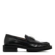 Zwarte Logo Plaque Loafers Ganni , Black , Dames