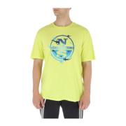 Gele Print T-shirt Alle Seizoenen North Sails , Yellow , Heren