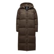 Lange Hooded Donsjas Waterafstotend BomBoogie , Brown , Dames