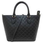 Pre-owned Leather totes Gucci Vintage , Black , Dames