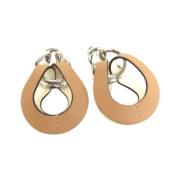 Pre-owned Leather earrings Hermès Vintage , Brown , Dames