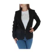 Zwarte Hook Button Blazer Relish , Black , Dames