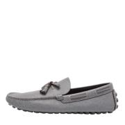 Pre-owned Leather flats Louis Vuitton Vintage , Gray , Heren