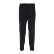 Stretch wolblend broek PT Torino , Black , Heren