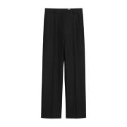 Klassieke Wolblend Rechte Broek TotêMe , Black , Dames