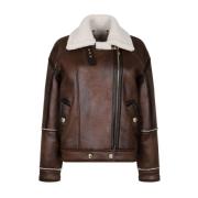 Bruine Aviator Jas Elisabetta Franchi , Brown , Dames