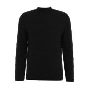 Italiaanse Gebreide Pullover Hoge Kraag Mauro Grifoni , Black , Heren