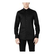 Zwarte Slim Fit Overhemd met Lange Mouwen Antony Morato , Black , Here...