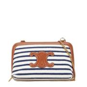 Pre-owned Canvas shoulder-bags Celine Vintage , Blue , Dames