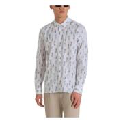 Wit Print Lange Mouw Shirt Antony Morato , White , Heren