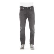 Logo Detail Katoenen Jeans Regular Fit Baldinini , Gray , Heren