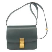 Pre-owned Leather shoulder-bags Celine Vintage , Green , Dames