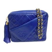 Pre-owned Leather chanel-bags Chanel Vintage , Blue , Dames