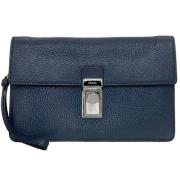 Pre-owned Leather clutches Prada Vintage , Blue , Heren