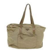 Pre-owned Fabric totes Prada Vintage , Beige , Dames