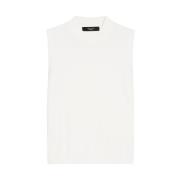 Mouwloze Ribtop Max Mara Weekend , White , Dames