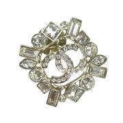 Pre-owned Metal brooches Chanel Vintage , Yellow , Dames