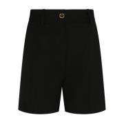 Zwarte wollen shorts met pleather detail Patou , Black , Dames