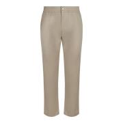 Beige Katoenen Tapered Leg Broek Maison Kitsuné , Beige , Heren