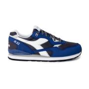 Lichtblauwe Leren Sneakers met Veters Diadora , Blue , Heren