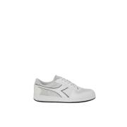 Grijze Leren Sneakers met Rubberen Zool Diadora , Gray , Heren