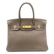 Pre-owned Leather hermes-bags Hermès Vintage , Gray , Dames