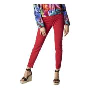 Rode Rits Knoop Jeans Plain Stijl Desigual , Red , Dames