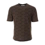 Jacquard Logo T-shirt Moschino , Brown , Heren