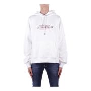 Witte hoodie met voorzaklogo Guess , White , Dames