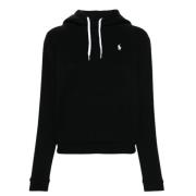 Polo Pony Geborduurde Hoodie Sweatshirt Ralph Lauren , Black , Dames