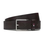 Bruin Leren Riem met Gespsluiting Tommy Hilfiger , Brown , Heren