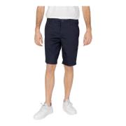 Blauwe Katoenmix Zip Shorts Armani Exchange , Blue , Heren