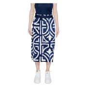 Gedrukte viscose rok in blauw Street One , Blue , Dames