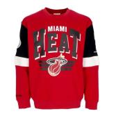 Miami Heat NBA Crewneck Sweatshirt Mitchell & Ness , Red , Heren