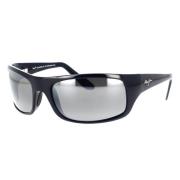 Gepolariseerde Peahi Zonnebril met Wraparound Frame Maui Jim , Black ,...