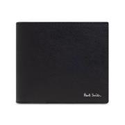 Zwarte Leren Bi-Fold Portemonnee Paul Smith , Black , Heren