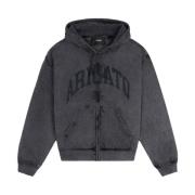 Zwarte Sweater Link OLD DYE Hoodie Axel Arigato , Black , Heren