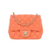 Pre-owned Leather chanel-bags Chanel Vintage , Orange , Dames