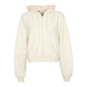 Hooded Sweat Jacket met Rits American Vintage , Beige , Dames