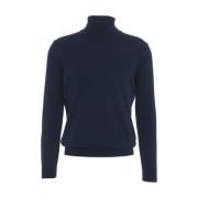 Kasjmier Turtleneck Sweater Geribbelde Kraag Kangra , Blue , Heren