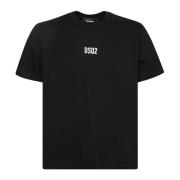 Zwart Logo T-Shirt Casual Stijl Dsquared2 , Black , Heren