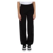 Sportieve Katoenmix Broek Emporio Armani , Black , Dames