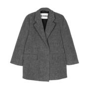 Grijze Wollen Jas Elegante Stijl Jil Sander , Gray , Dames